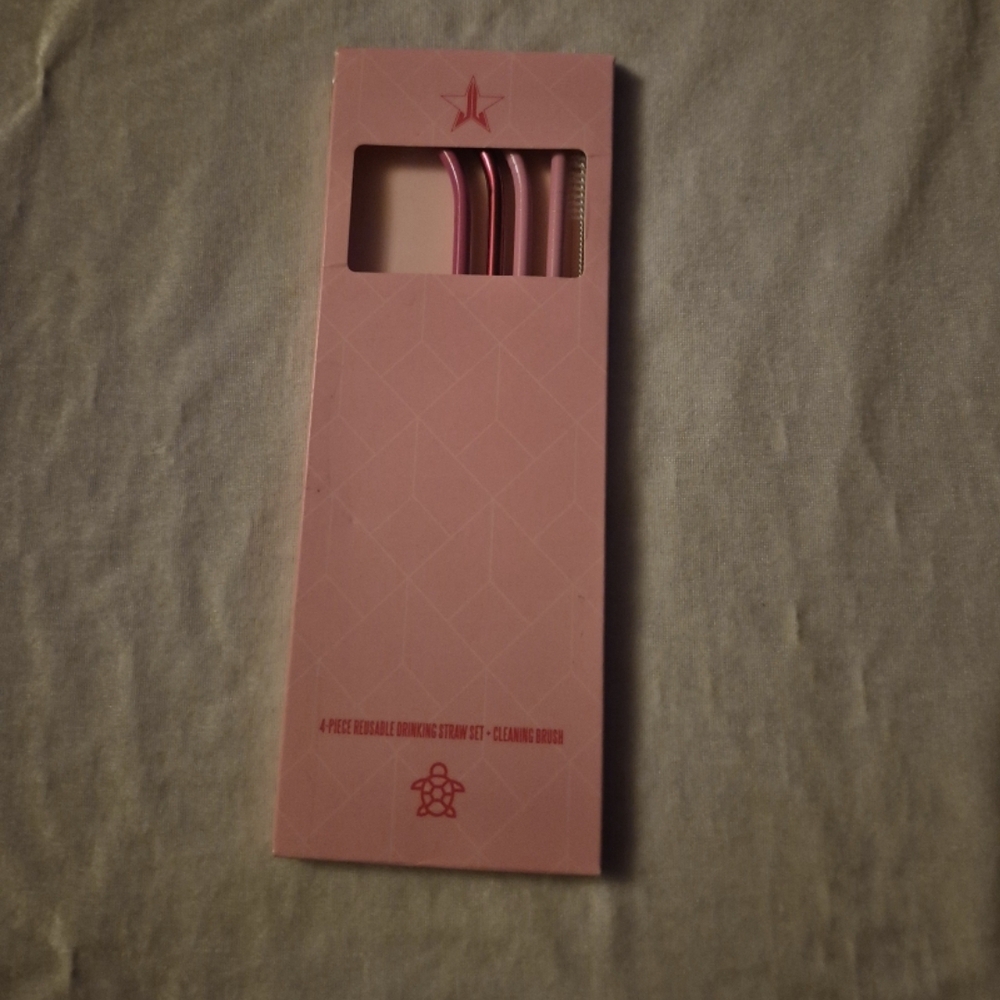 Jeffree Star Cosmetics Approved Pink Stainless Steel Straw Set